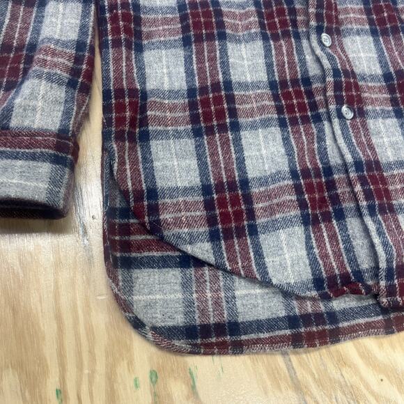 Vintage Woolrich Wool Burgundy Plaid Flannel Shirt Men’s Small Utility USA Made - Picture 8 of 13